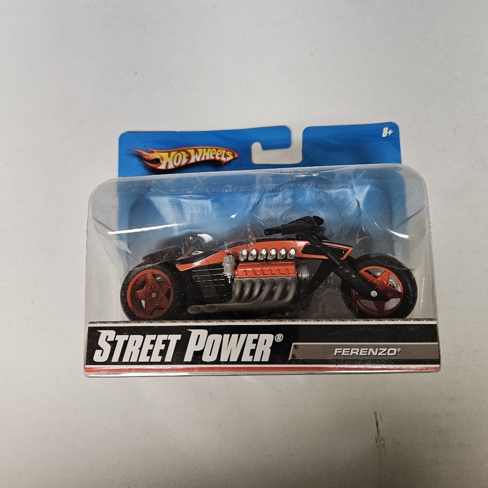 New Mattel R1083‎ Hot Wheels Street Power Ferenzo Motorcycle Red Gray